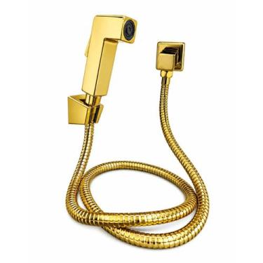 Imagem de Ducha Higiênica Gold Registro Quadrado Metal com Volante Metal e Gatil
