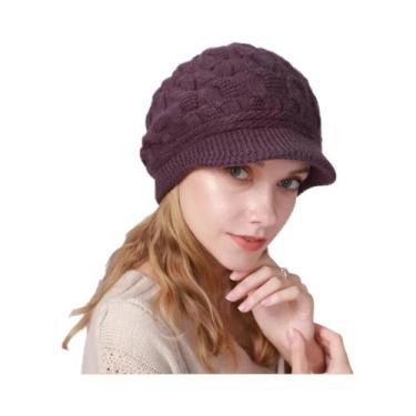 Imagem de Gorro De Lã Quente E Grosso Com Ponto Trançado, Pelúcia, Proteção Cont