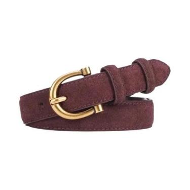 Imagem de Cinto Feminino De Couro Camurça Luxuoso Casual Versátil Para Negócios 