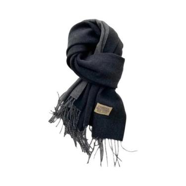 Imagem de Cachecol De Cashmere Dupla Face Quente Com Franjas Em Diferentes Cores