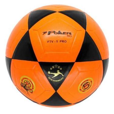 Imagem de Bola De Futevolei Poker Vulcanizada Original, Laranja, Preto, UN