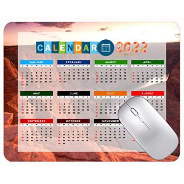 Imagem de Mouse pad colorido calendário 2022 ano 2022 Mountain River Canyon mouse pad vermelho escritório