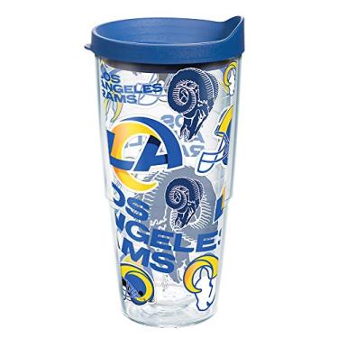 Imagem de Tervis Feito nos EUA Copo isolado de parede dupla NFL Los Angeles Rams mantém as bebidas frias e quentes, 700 ml, por toda a peça