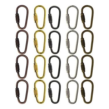 Imagem de 20 peças mini clipes de mento duráveis argola em d mento snap chaveiro chaveiro fivela de de paraf para de etiquetas de