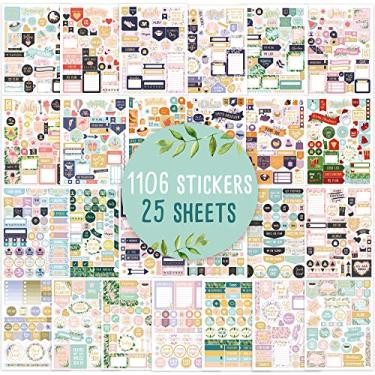 Imagem de Adesivos de planejador de vegetação estética para planejamento divertido - mais de 1100 designs mensais impressionantes de folha dourada - os acessórios adesivos perfeitos para melhorar seu calendário diário e diário de planejador