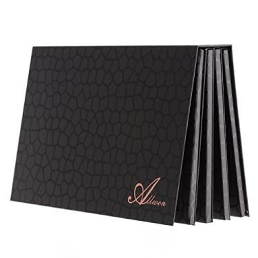 Imagem de Allwon Paleta magnética em formato de livro de 4 camadas grande vazia paleta de maquiagem caixa de armazenamento para sombra de batom em pó (preto)