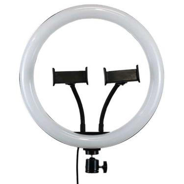 Imagem de Iluminador de LED Circular Greika Ring Light CL12 com 2 suportes para smartphone