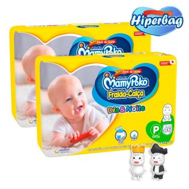 Imagem de Kit 02 Hiper Bag FRALDA CALÇA  Descartável DIA&NOITE MamyPoko - P - 92 Unidades + Coleção 02 Bonecos Poko-Chan