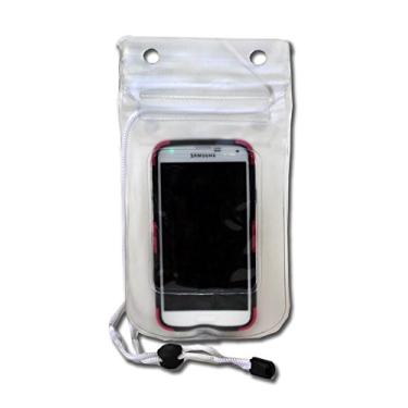 Imagem de Pacote seco ecológico – Capa transparente selada dupla à prova d'água para iPhone 5 e 6, Samsung S5, LG, Motorola etc. – com cordão ajustável no pescoço