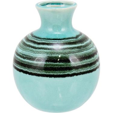 Imagem de TROPEZ VASO 21x17x17cm CERÂMICA AZUL