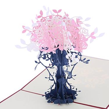 Imagem de Tipo 1 requintado cartão pop-up 3D feito à mão Kirigami cartões de convite de Natal feliz aniversário suprimentos para festivais de festa