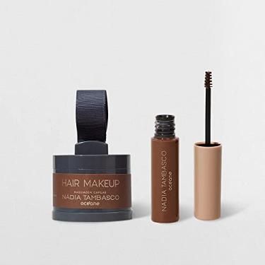 Imagem de Kit Máscara de Sobrancelha Castanho + Maquiagem Capilar Nádia Tambasco By Océane (2 Produtos)