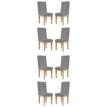 Imagem de Kit 8 Cadeiras De Jantar Reforçadas Estofadas Luxo Grafite
