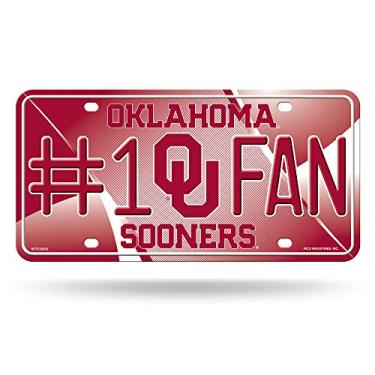 Imagem de NCAA Oklahoma Sooners #1 Fan Metal Placa Placa de licença