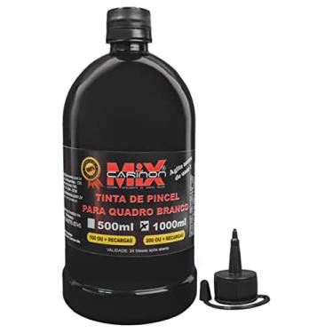Imagem de Tinta de pincel para quadro branco 1 Litro COR Preto - Marca Carinon Mix, Rende até 200 recargas - Não mancha o quadro!