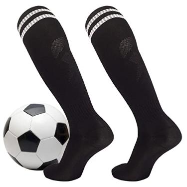 Imagem de 10 Pcs futebol com listras - Homens Mulheres Sobre O Joelho Meias Listradas Stretch Futebol Futebol Esportes Longue Chaussette Meias Longas - compressão futebol Purble