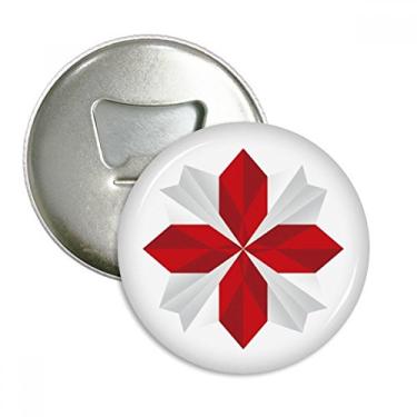 Imagem de Abridor de garrafas abstrato com estampa de flores de origami de Natal com ímã de geladeira emblema multifuncional