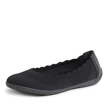 Imagem de Dearfoams Sapatilhas femininas leves, laváveis e confortáveis, Preto, 35