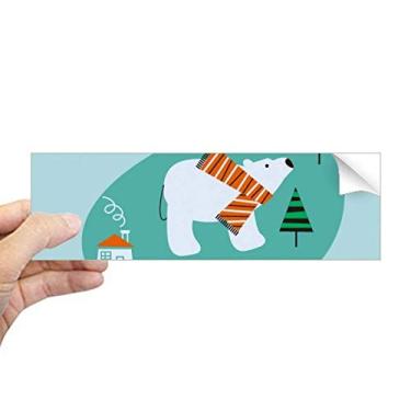Imagem de Adesivo retangular de para-choque de urso de desenho animado animal planta para notebook decalque de janela