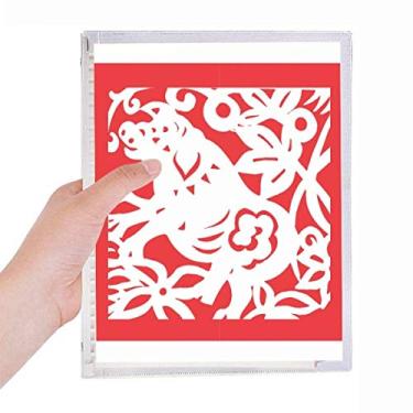 Imagem de Caderno de papel do zodíaco chinês com estampa de porco, folha solta, recarregável, diário de papelaria