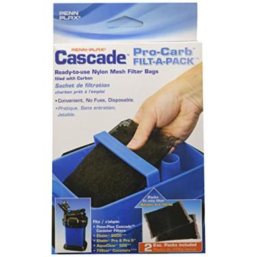 Imagem de Sacos de filtro Pro-Carb Penn Plax para todos os filtros – preenchidos com carbono ativado para água limpa de aquário – 227 g, pacote com 2