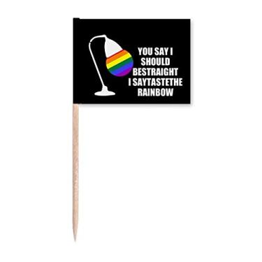 Imagem de You Say Be Straight I Say Taste The Rainbow Toothpick Flags Marcador Topper Decoração de Festa
