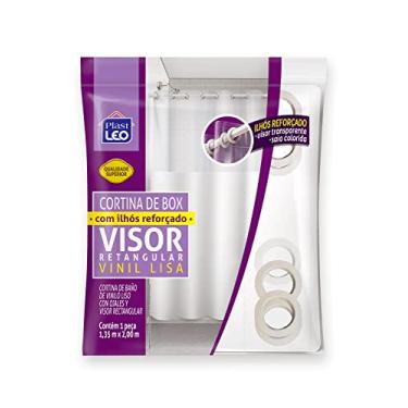 Imagem de Cortina para Box Branca com Ilhós Visor Cristal (1,35x2,00m) | Plast Leo (Ref.641-F)