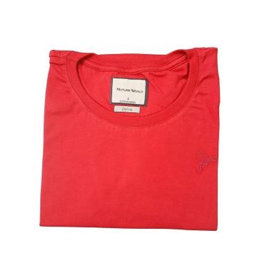 Imagem de Camiseta lisa casual feminina vermelha coleção beija-flor