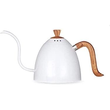 Imagem de REJOON Percolador Pote de Café 700ml Ganso Pote de Café Despejado Em Pote de Café Controle Velocidade Água Cafeteira Pote de Aço Inoxidável (Cor: Branco)