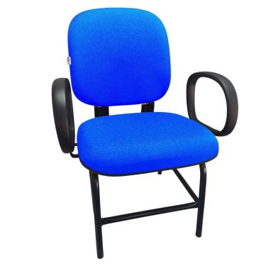 Imagem de Cadeira Para Obeso Plus Size Com Braço Reforçada Até 170 Kg Anatômica Jserrano Azul
