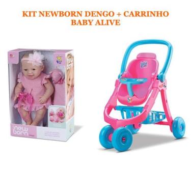 Imagem de Boneca New Born Dengo/Bebê Ref.: 8076 + Carrinho De Boneca Baby Alive