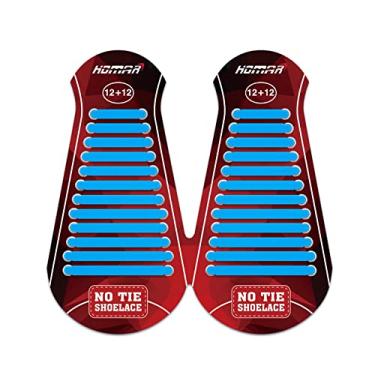 Imagem de Cadarços sem laço para crianças e adultos impermeáveis e elásticos de silicone com cordas de calçado sem laço da Muiticolor para tênis, botas, sapatos de tabuleiro e sapatos casuais da Homar, Esportivo, Sky Blue