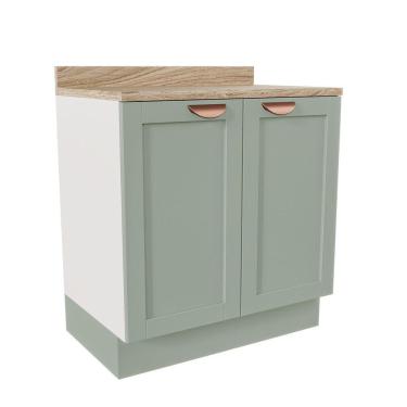 Imagem de Balcão 2 Portas 80cm Arizona CabeCasa MadeiraMadeira Branco/Menta