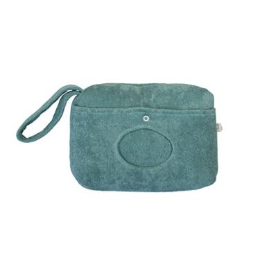 Imagem de Necessaire com Porta Lenço Umedecido Atoalhada e Forro Pastificado Anti Vazamento - D'Bella For Baby (Verde)