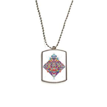 Imagem de DIYthinker Colar com pingente de corrente de aço inoxidável com padrão geométrico de cartas de baralho de diamante