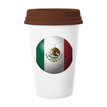 Imagem de Caneca de futebol com bandeira nacional do México Caneca de café Copo de cerâmica