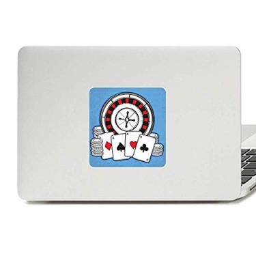 Imagem de Adesivo de vinil com estampa de toca-discos e fichas de pôquer para decoração de PC