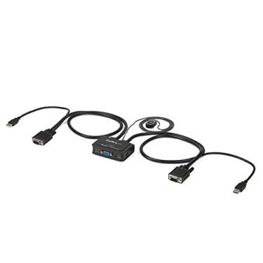 Imagem de StarTech. Cabo VGA com 2 portas USB KVM Switch – Alimentado por USB com interruptor remoto – KVM com VGA – Interruptor VGA KVM com porta dupla (SV211USB), preto