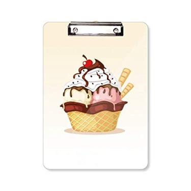 Imagem de Biscuits Placa de suporte para pasta de sorvete de cereja e chocolate A4