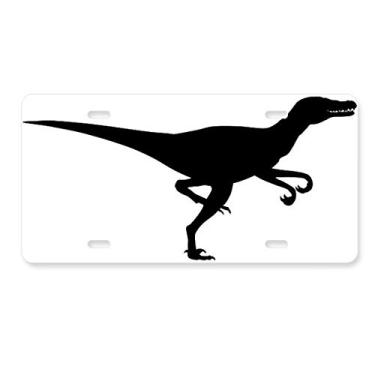Imagem de DIYthinker Placa de licença em formato de osso de dinossauro Ossos em aço inoxidável para decoração