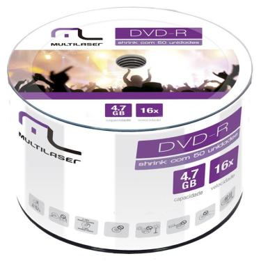 Imagem de DVD-R 4.7GB 16x - Tudo com 50 Unidades - Multilaser DV061