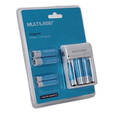 Imagem de Pilhas Recarregáveis Com Carregador 8 Unidades De Pilhas Recarregavel 4 AA E4 AAA Bilvolt