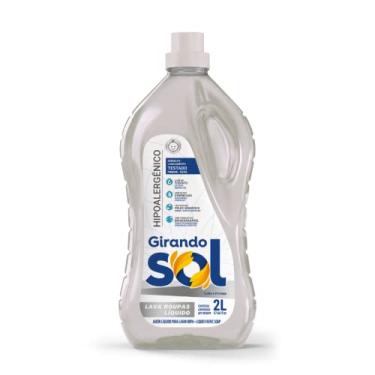 Imagem de Lava Roupas Líquido Hipoalergênico Girando Sol 2L, Sabão Líquido Lava Roupa Para Peles Sensíveis (Embalagem pode variar)