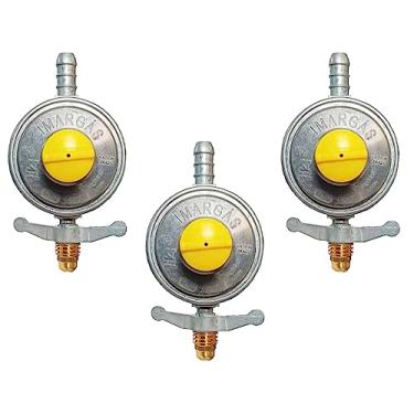 Imagem de Kit 3 Regulador Gás Registro Válvula Cozinha Fogão 4 6 Bocas