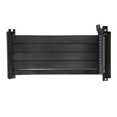 Imagem de Cabo Riser PCIE4.0 X16, Montagem Vertical Blindada de Alta Velocidade para Jogos PCI Express Gen4 RTX4090 RX6950XT X570 B550 Z690, Cabo de Extensão de Placa Gráfica Reversa Dupla