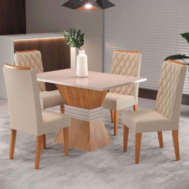 Imagem de Mesa de Jantar 4 Lugares Cansas Blonde/Nude - Panorama Móveis