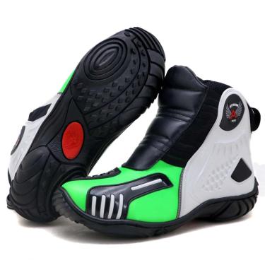 Imagem de Bota motociclista unissex emborrachada em couro legítimo semi-impermeável - Atron Shoes-Unissex
