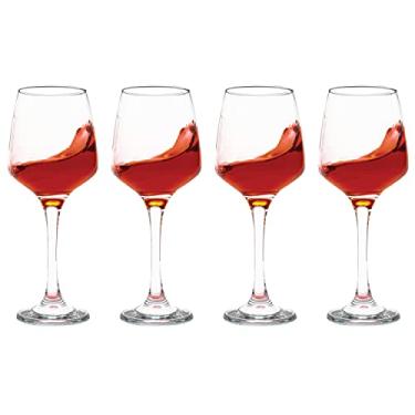 Imagem de Vikko Taças de vinho, conjunto de 4 taças de vinho tinto, taça de vinho transparente de 400 ml, clássico e durável, taças europeias