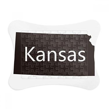 Imagem de Kansas America – Moldura de quebra-cabeça com contorno do mapa dos EUA