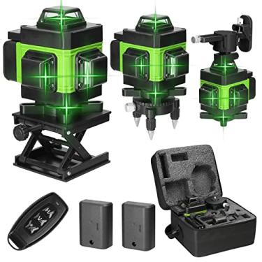 Imagem de Nível Laser, Moniss 4D 16 Linhas Laser Nível 3° Máquina Autoniveladora Ferramenta de Nivelamento de Bateria de Lítio Recarregável USB com Linhas de Inclinação Horizontal Vertical Verde EUA Plugue